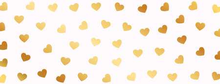 cute golden love heart pattern wallpaper for paper print vectorのイラスト素材