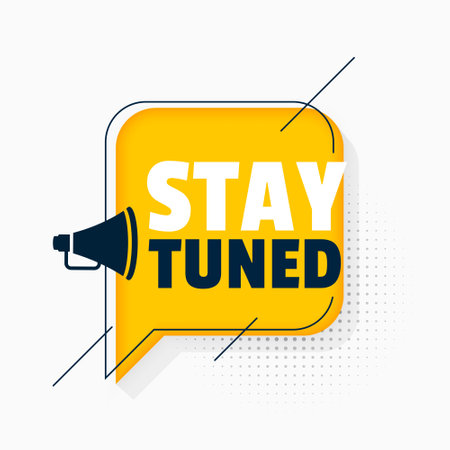stay tuned new arrival background with megaphone design vectorのイラスト素材