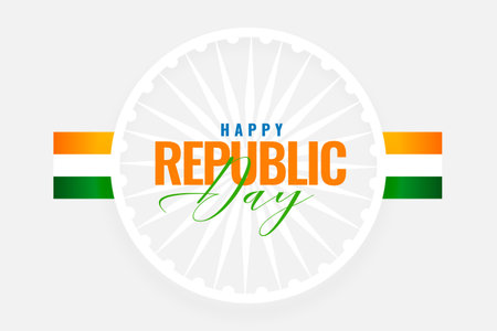 happy republic day holiday background with ashoka chakra vectorのイラスト素材