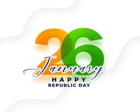 26th january happy republic day white background design vectorのイラスト素材
