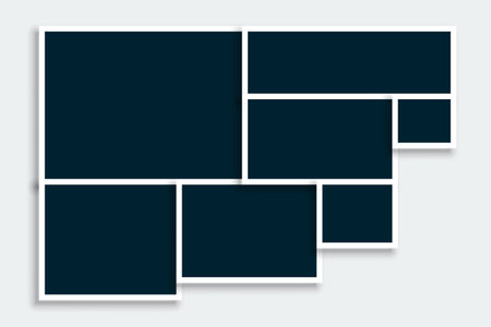 empty photo frame display cover mockup template vectorのイラスト素材