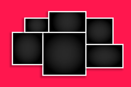 photo display frame collage with empty space vectorのイラスト素材