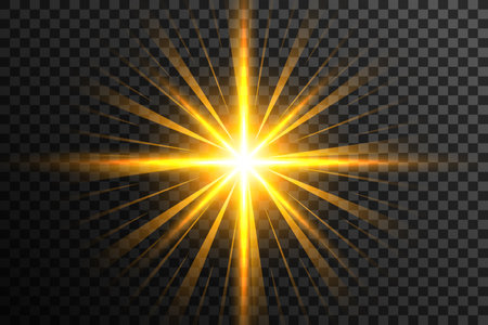transparent background with glowing sunlight rays explode effect vectorのイラスト素材