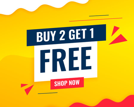 modern buy 2 get 1 free sale offer background for business promo vectorのイラスト素材