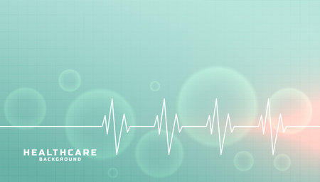 medical health care banner with heart beat diagram design vectorのイラスト素材