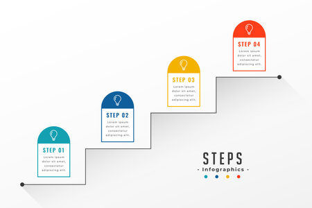 four step milestone path template for business marketing vectorのイラスト素材