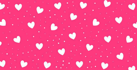 cute white love heart pattern backdrop for fabric print vectorのイラスト素材