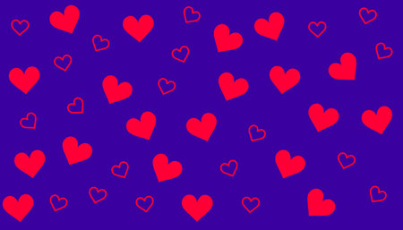 cute red love heart pattern valentine backdrop design vectorのイラスト素材