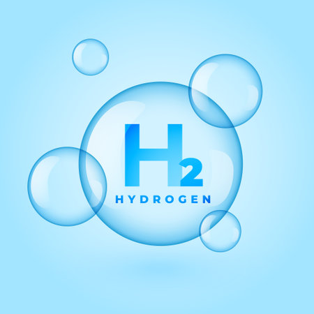 h2 hydrogen natural gas bubble design vectorのイラスト素材