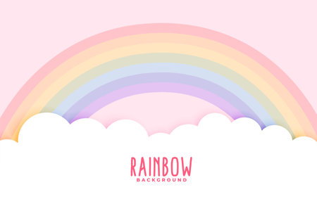 cute rainbow and cloud in pastel colors background vectorのイラスト素材