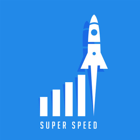 leading rocket launch background speed up company growth vectorのイラスト素材