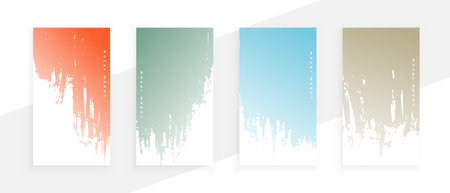 pack of messy watercolor splash texture banner for standee design vectorのイラスト素材