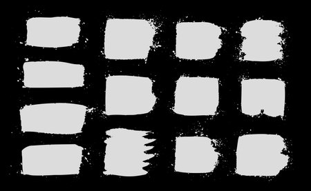 collection of grungy brush stroke textures vectorのイラスト素材