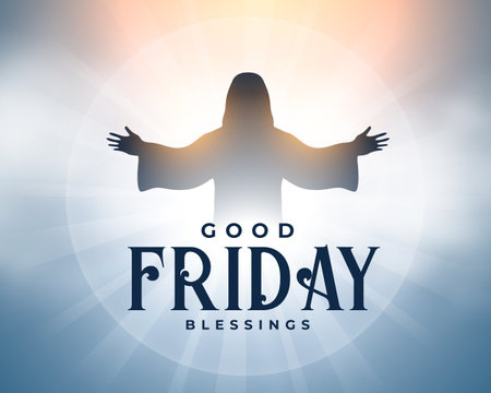 good friday holy easter blessing background with jesus christ vectorのイラスト素材