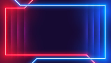 futuristic glowing frame empty background with neon effect vectorのイラスト素材
