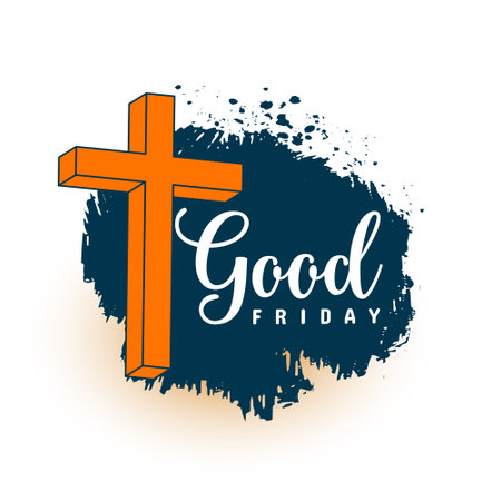 good friday grungy texture background with 3d cross design vectorのイラスト素材