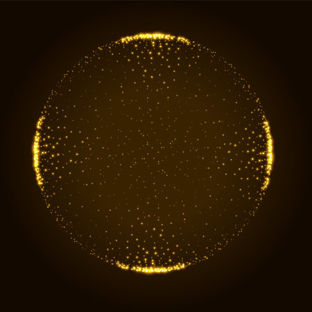 shiny and golden sparkling frame background with blank space for presentation vectorのイラスト素材