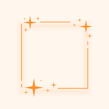 ethnic sparkling starry square border frame with empty space vectorのイラスト素材