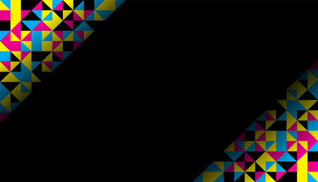 geometric style cmyk triangle dark background with text space vectorのイラスト素材