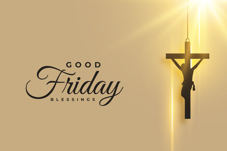 good friday blessing background with christ crucifixion vectorのイラスト素材