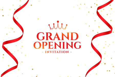 grand opening greeting background welcoming to new business place vectorのイラスト素材