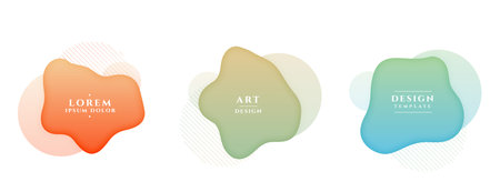 modern style abstract fluid shape banner in setのイラスト素材