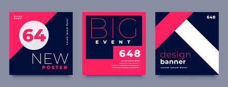 set of social media feed banner for digital marketing vectorのイラスト素材