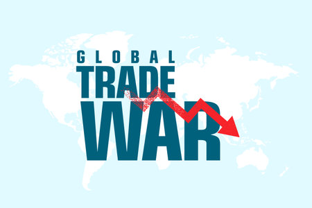 global trade war economy crisis background design vectorのイラスト素材