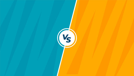 trendy duel combat versus vs banner design vectorのイラスト素材