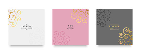 set of minimalist social post banner with indian style in light colorsのイラスト素材