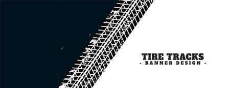 vehicle trail mark imprint abstract banner in grungy style vectorのイラスト素材