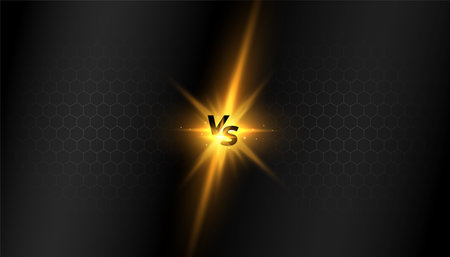 versus vs honeycomb pattern dark background with shiny light effect vectorのイラスト素材