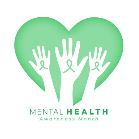 mental health awareness background with papercut heart vectorのイラスト素材