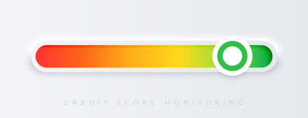 3d credit score meter concept for data display vectorのイラスト素材