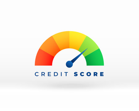 credit score indicator meter concept for finance report vectorのイラスト素材