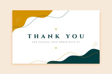 elegant thank you note template in modern style vectorのイラスト素材