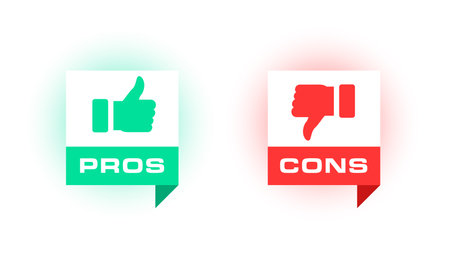 modern style pros and cons sign sticker design vectorのイラスト素材