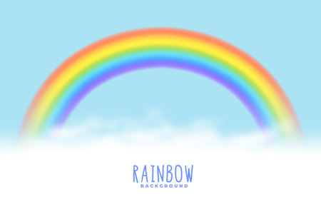 nature's prism rainbow background with cloudy effect vectorのイラスト素材
