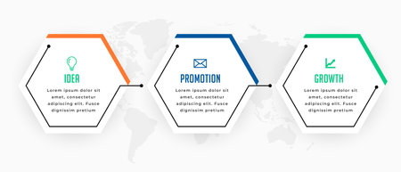 three step infographic sequence element template for business success vectorのイラスト素材