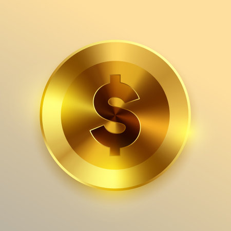 US money golden dollar coin symbol design vectorのイラスト素材