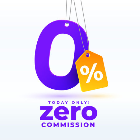 zero commission or service fees off tag template design vectorのイラスト素材