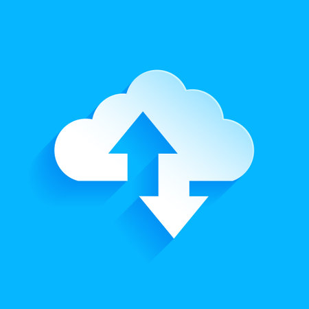 modern download and upload web symbol for cloud storage vectorのイラスト素材