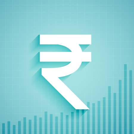 indian digital rupee symbol background with trading concept design vectorのイラスト素材