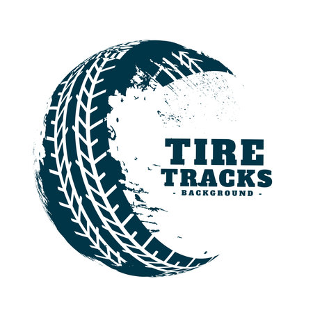 abstract wheel trail mark dirty background symbol of adventure and travel vectorのイラスト素材
