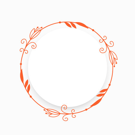 elegant circular swirl frame background in line art vectorのイラスト素材