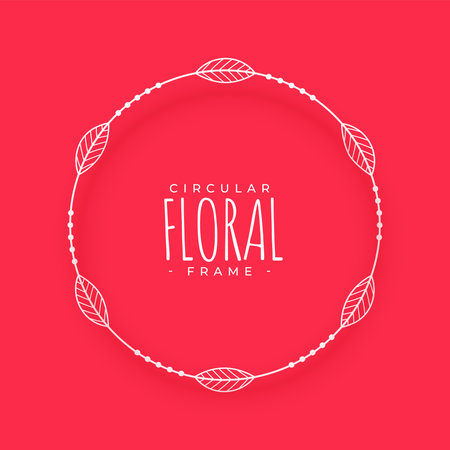 cute and ethnic circular floral border frame background with blank space vectorのイラスト素材