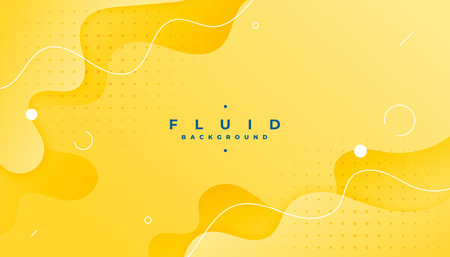 smooth movement abstract fluid yellow banner for backdrop vectorのイラスト素材