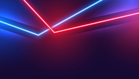 futuristic blue and red led beam background with neon effect vectorのイラスト素材