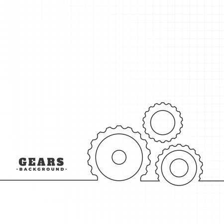 line style gear wheel machinery concept background design vectorのイラスト素材