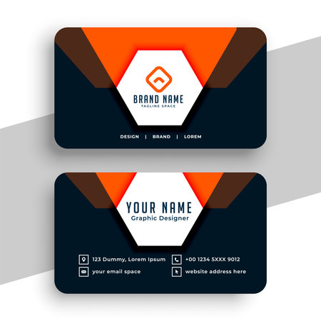 geometric style abstract business card layout design for office professionals vectorのイラスト素材